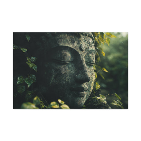 Giant Statue Awakening in Jungle (Edition II) — Canvas Wall Art — Living Room Wall Lifestyle View