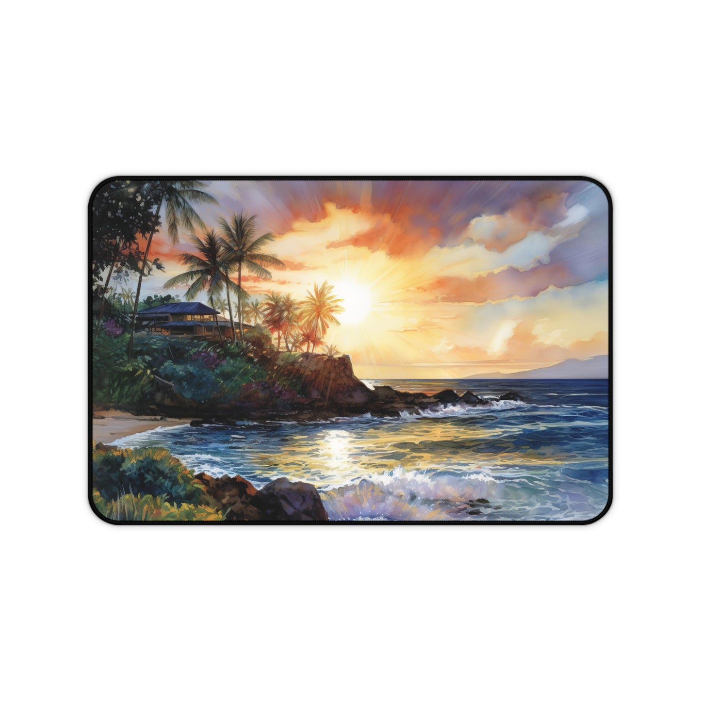 "Bring Hawaii Beach vibes to your desk with this stunning desk mat, perfect for a peaceful work environment"