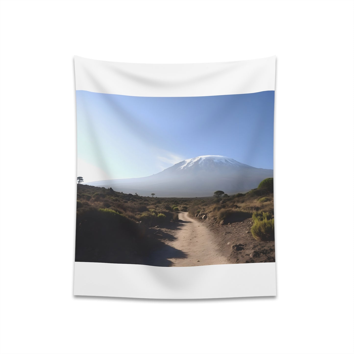 "Kilimanjaro's Majesty Tapestry | Tanzania Landscape Decor | High-Quality Gift | 34" x 40" or 57" x 57" | PrintsWithPassion"