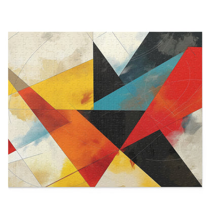 "Colorful geometric shapes jigsaw puzzle for all skill levels"