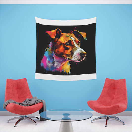 Jack Russell Joy: A Tapestry of Playful Energy | Wall Tapestry | All Over Print, AOP, Decor, Halloween, Home & Living, Home Decor, Indoor, Spring Essentials, Sublimation, Tapestry | Prints with Passion