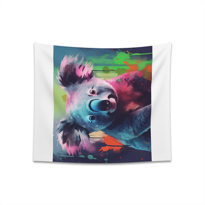 "Koala Cuddles Watercolor Tapestry: Australian Charm for Home Decor - High-Quality Material, Great Gift - Available in 34" x 40" and 57" x 57" Sizes"