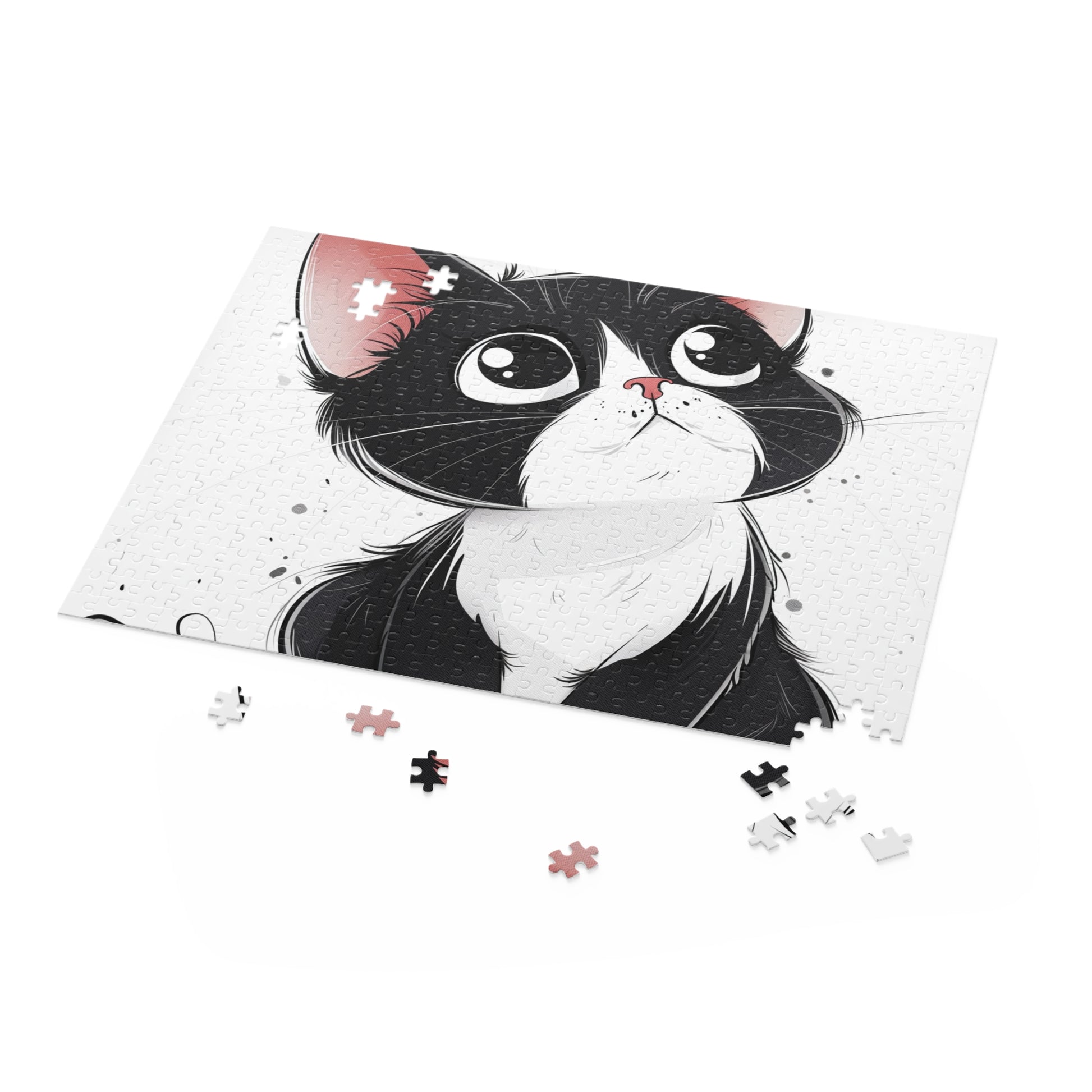 "Charming Cute Cartoon Cat Jigsaw Puzzle - Colorful and Playful Design, Fun for All Ages"