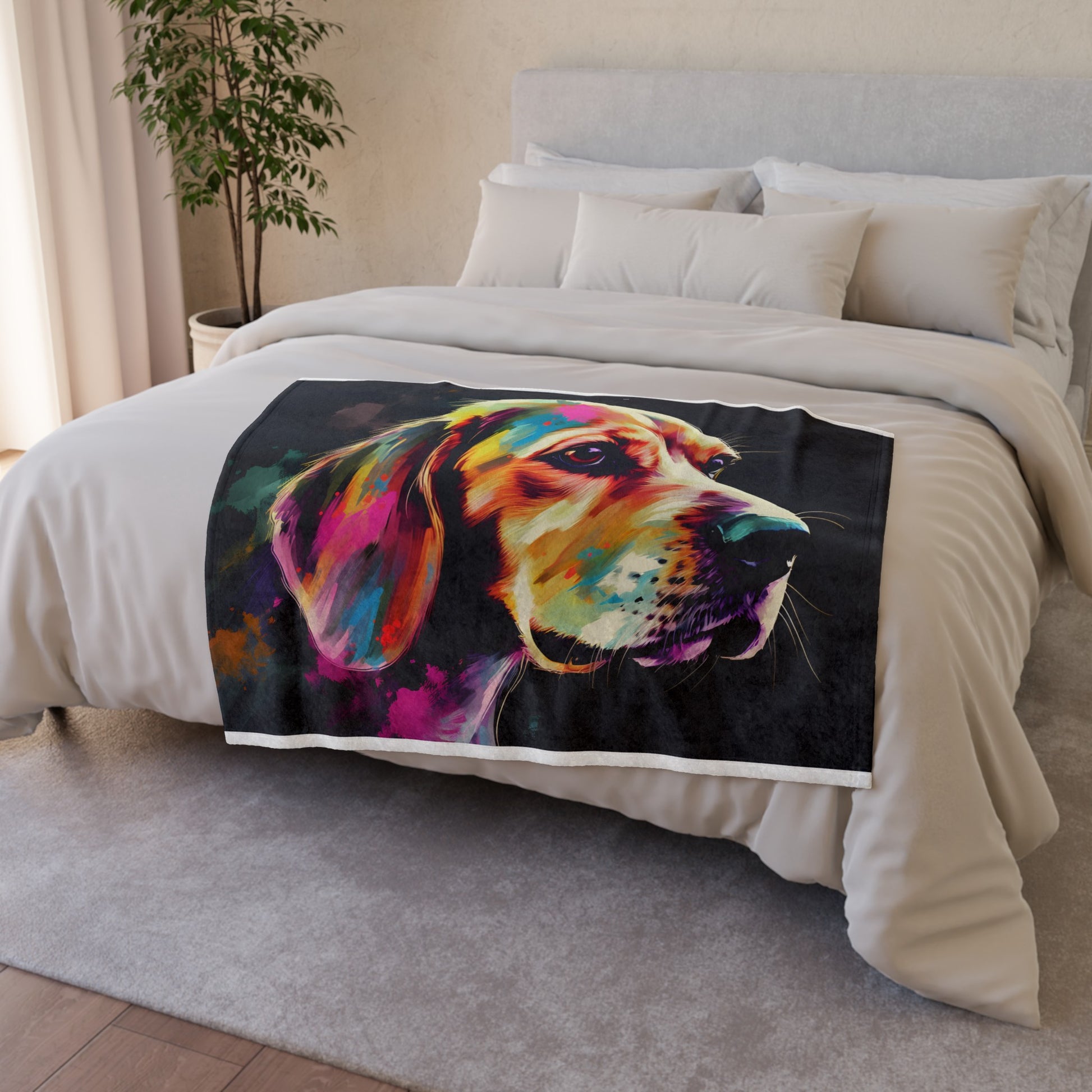 and love for snuggles that Beagles are known for. Perfect for adding a touch of canine cuteness to your home decor while staying warm and cozy on chilly nights. Made from high-quality material