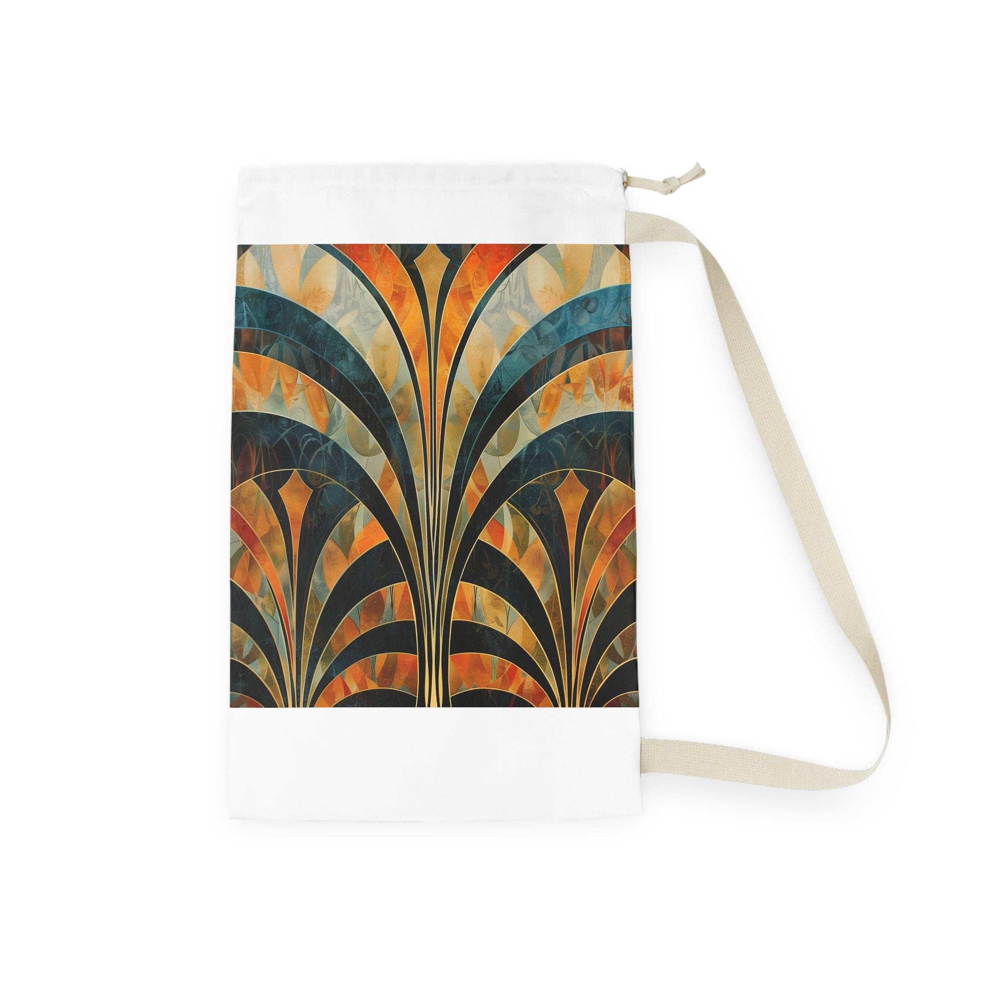 "Abstract Deco Laundry Bag with vibrant art deco patterns for modern laundry rooms"