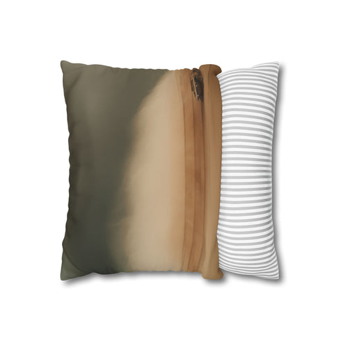 Desert Storm with Giant Sand Serpent (Edition II) — 40×40 Cushion Cover — Sofa & Living Room Lifestyle View