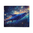 Swordfish Slicing through Star Sea Plush Fleece Throw Blanket
