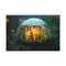 City Inside a Glowing Mushroom Cap Stretched Canvas Wall Art