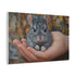 Chinchilla Cute Watercolor — Canvas Wall Art — Side Profile & Stretched Corner Detail