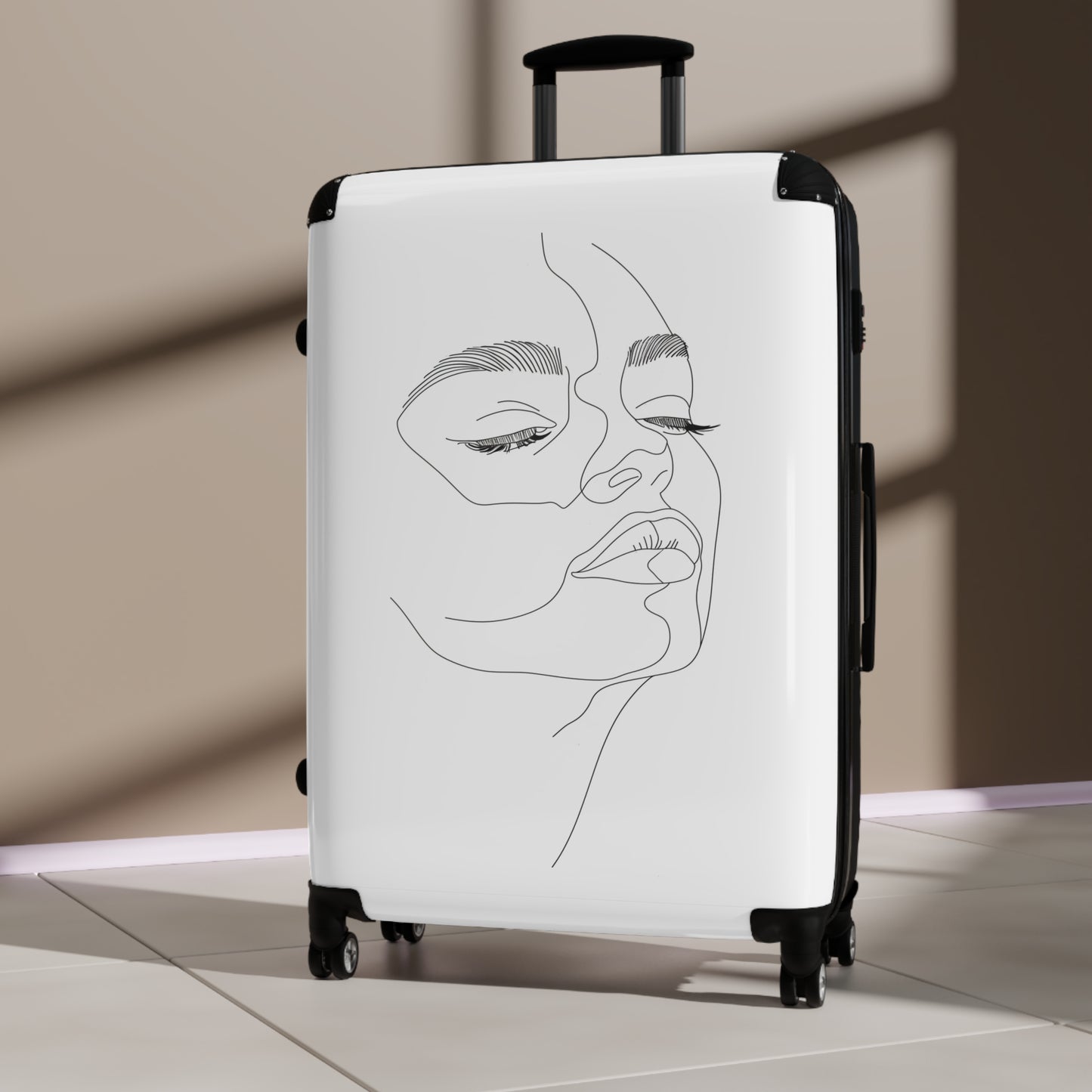 Chic Minimalist FaceInspired Suitcase