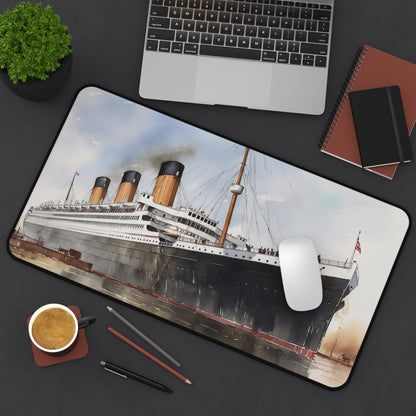 "Titanic Ship Desk Mat - Dive into history with this iconic and detailed mat for your workspace"