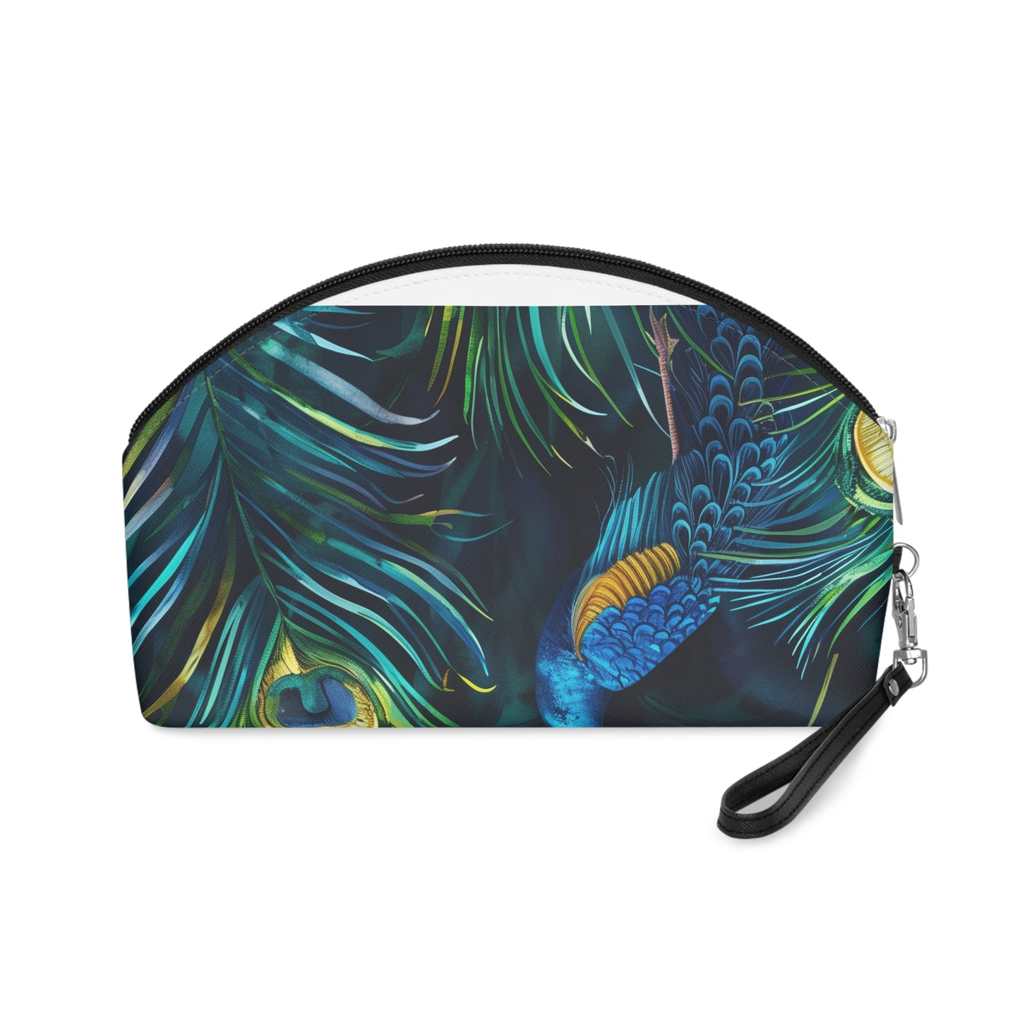 Peacock Feathers Makeup Bag: Vibrant Blue Beauty