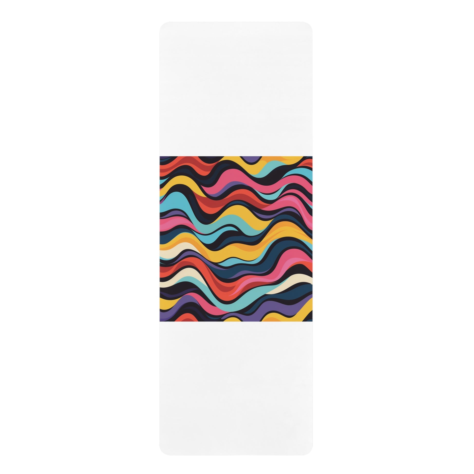 Retro Waves Rubber Yoga Mat: Vibrant & Seamless | Home Decor | Home & Living, Mother's Day, Rugs & Mats, Sports, Spring Essentials, Sublimation, Summer Picks, TikTok | Prints with Passion