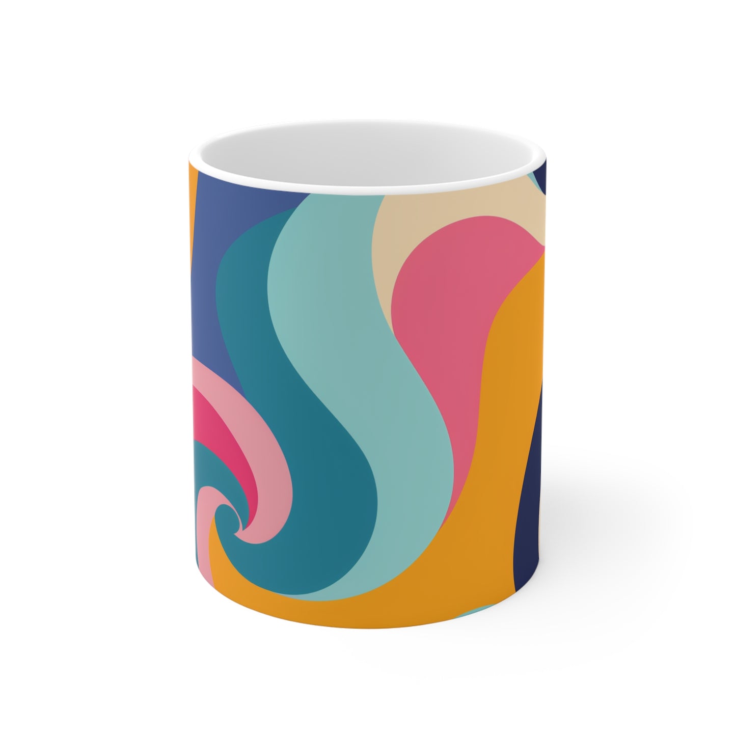 Retro Waves Coffee Mug: Vibrant | Mugs | 11 oz, Ceramic, Coffee Mugs, Home & Living, Kitchen, Mugs, Sublimation | Prints with Passion