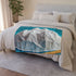 Paper Planet with Pencil Mountains Plush Fleece Throw Blanket
