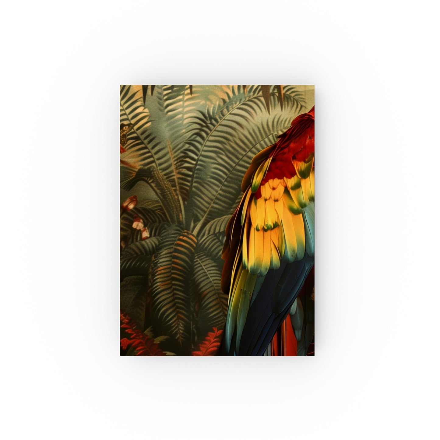 Tropical Parrot Journal with Vibrant Feathers & Foliage: Ideal for Unique Writing Experience