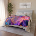 Dreamscape with Levitating Neon Leaves — Plush Fleece Throw Blanket — Product Detail View 9