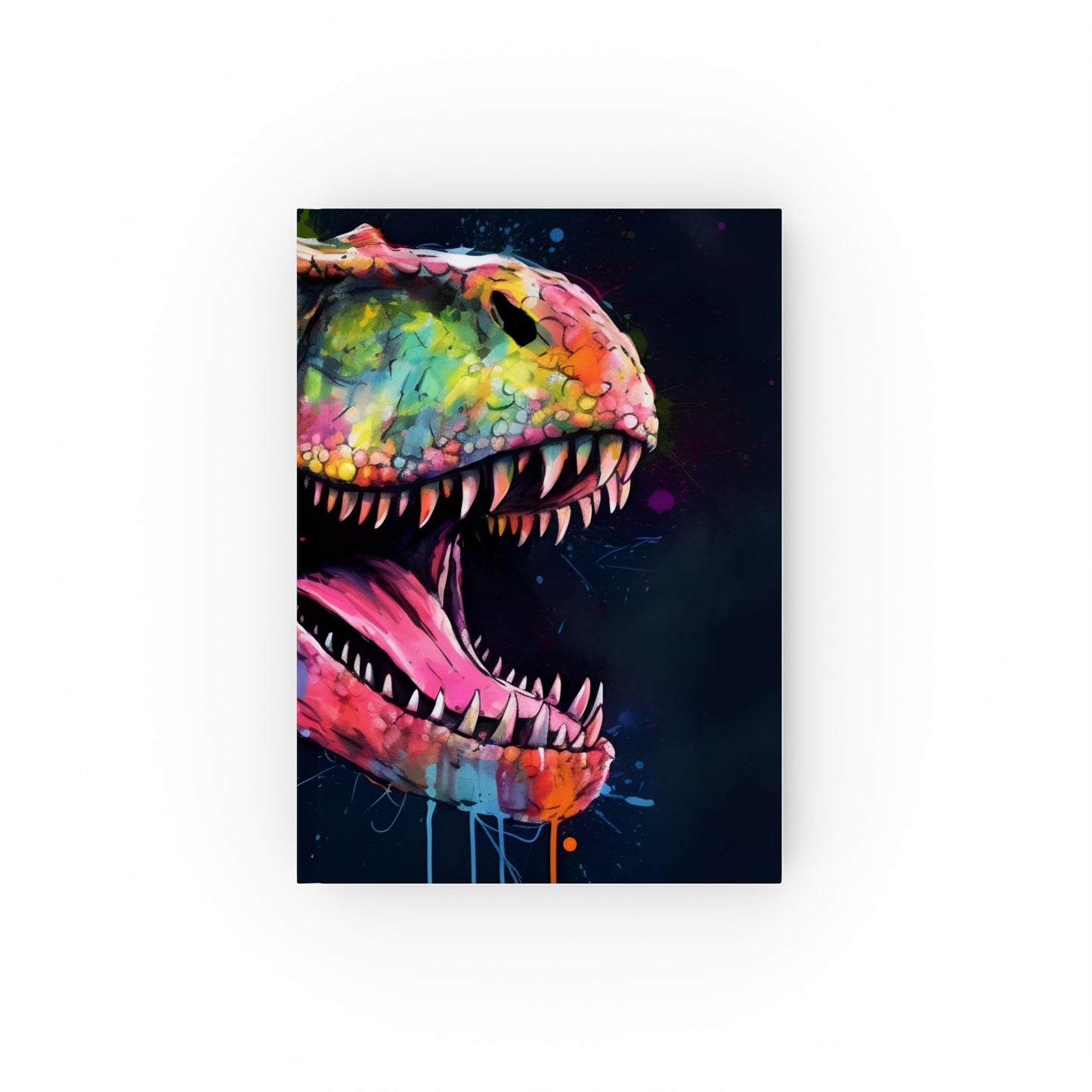 "T-Rex in Neon Journal: Prehistoric King Watercolor Cover, Dino Enthusiasts & Paleontologists Gift"