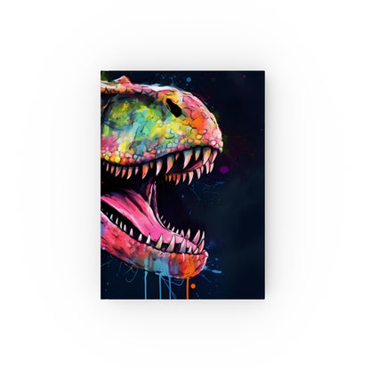 "T-Rex in Neon Journal: Prehistoric King Watercolor Cover, Dino Enthusiasts & Paleontologists Gift"