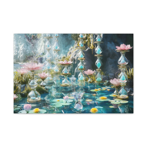 Garden of Floating Hourglasses Stretched Canvas Wall Art