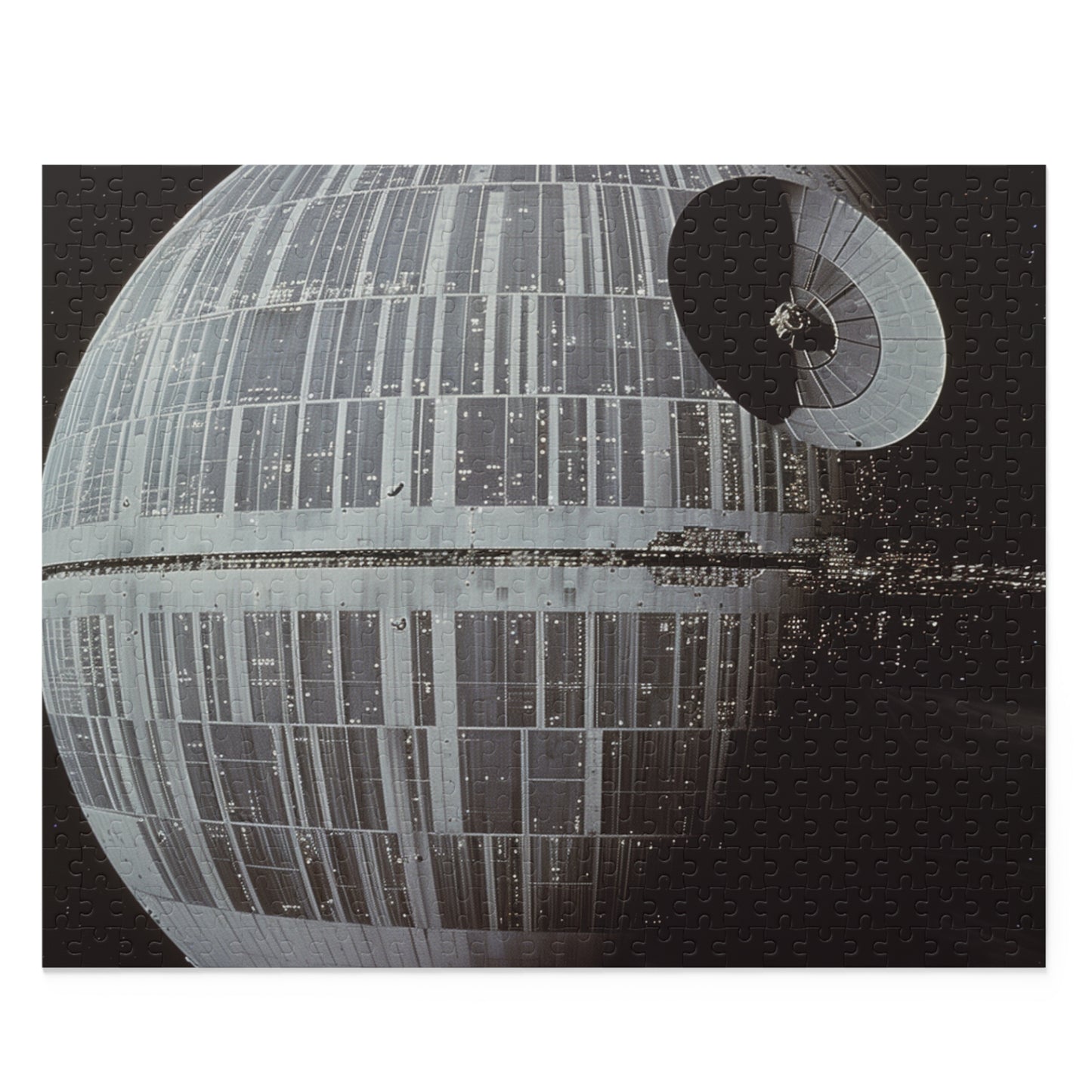 Star Wars Death Star jigsaw puzzle - iconic galactic weapon perfect for fans. Engaging puzzle for Star Wars enthusiasts.