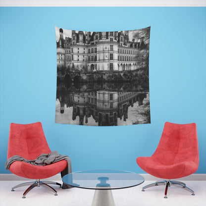 Chambord's Splendor: A Chateau Tapestry | Wall Tapestry | All Over Print, AOP, Decor, Halloween, Home & Living, Home Decor, Indoor, Spring Essentials, Sublimation, Tapestry | Prints with Passion