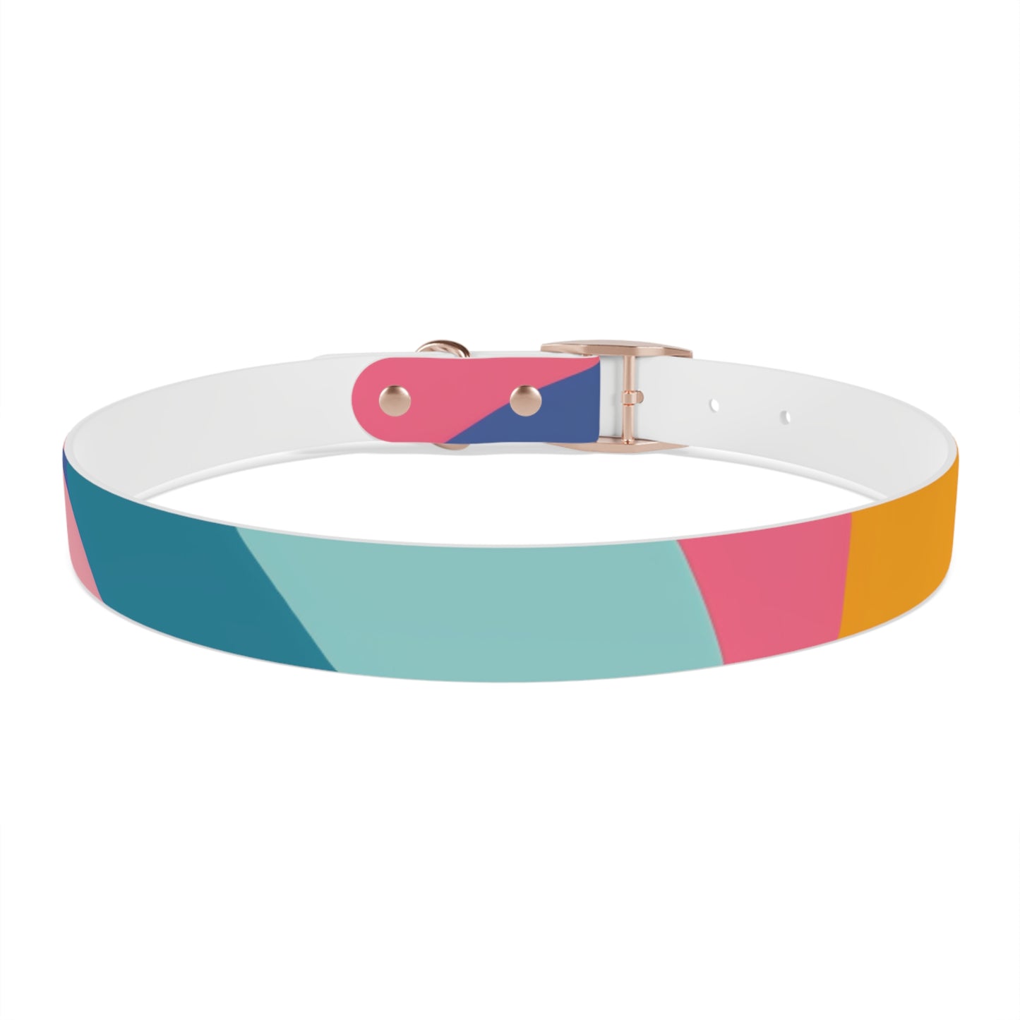 Vibrant Retro Waves Dog Collar