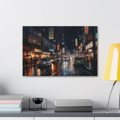 Tokyo Night Skyline Canvas