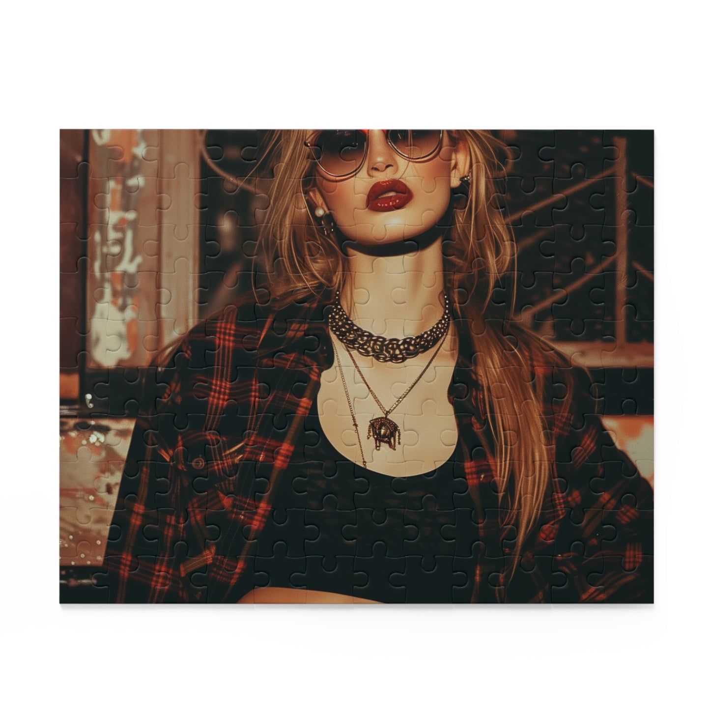 90s Grunge Puzzle Collection - Intricate jigsaw puzzle with iconic band posters for nostalgic vibes.