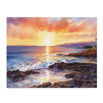 Sunrise Beach Jigsaw Puzzle - Tranquil ocean view at dawn for a relaxing escape