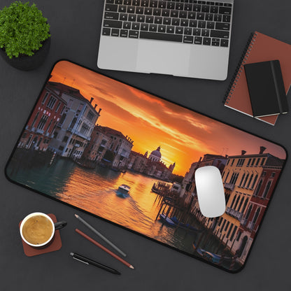 "Venice Italy-inspired Desk Mat - Stay organized and inspired with this elegant workspace accessory featuring a stunning photo of Venice, Italy."