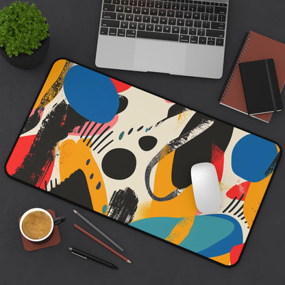 "Modern Abstract Bright Desk Mat - Add color and style to workspace, vibrant design"