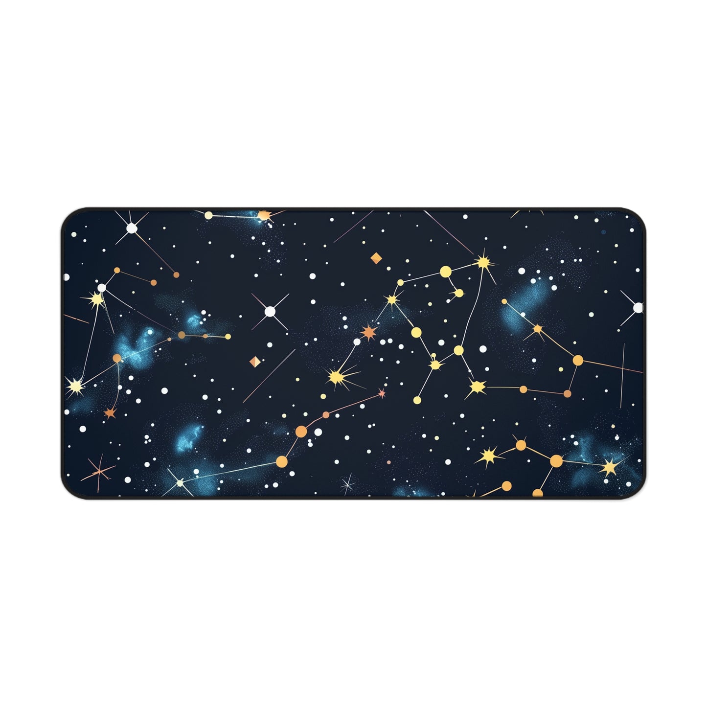 "Starry Night Desk Mat - Constellation Stars pattern for stylish workspace ambiance"