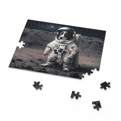 Space Dog Jigsaw Puzzle: Custom 500-piece puzzle with glossy finish, perfect for friends & family downtime activities.