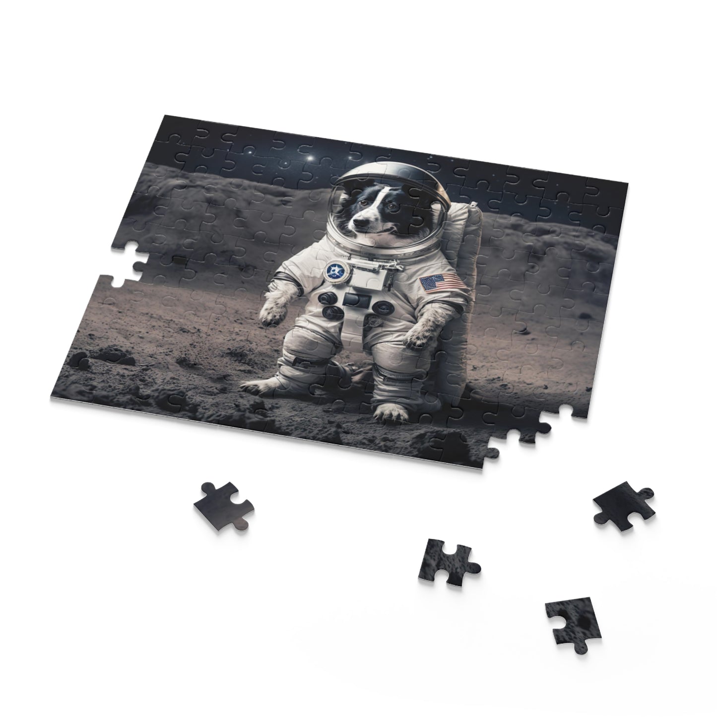 Space Dog Jigsaw Puzzle - Custom 500-Piece Puzzle with High-Quality Chipboard Pieces in Gift-Ready Box - Fun for Friends & Family - 3 Size Options