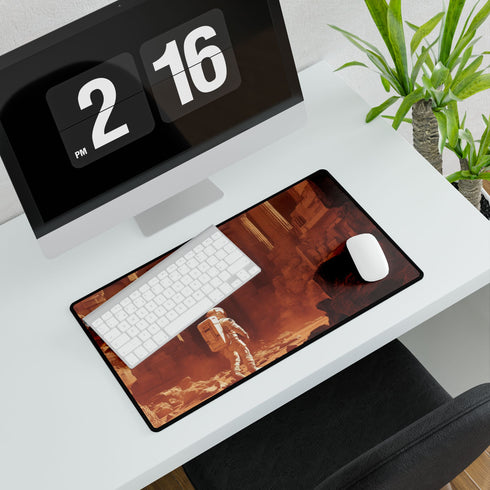 Astronaut Exploring Ancient Ruins on Mars — XL & XXL Desk Mat — Product Detail View 7