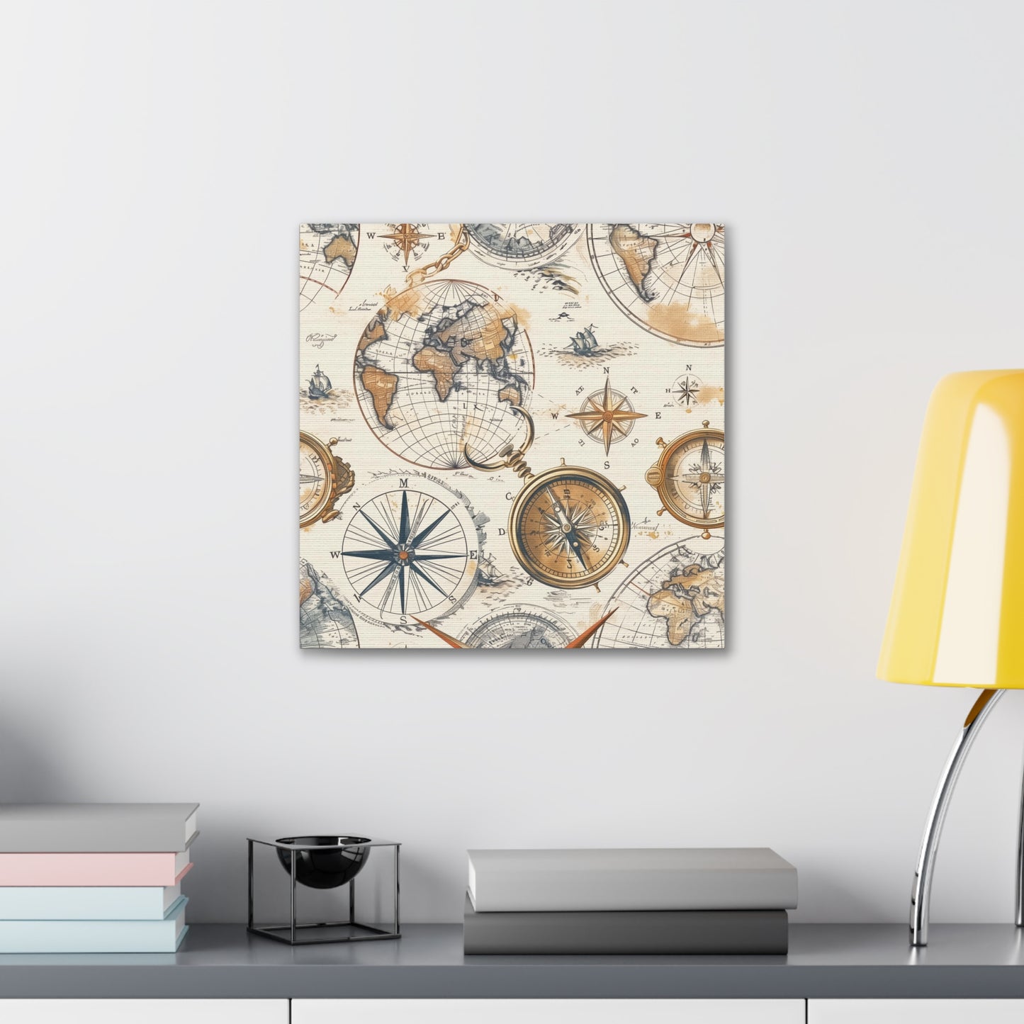 Vintage Maps Seamless Canvas Print