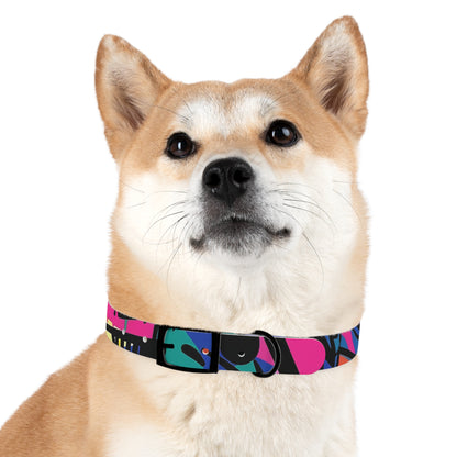 Neon Graffiti Dog Collar: Urban Chic