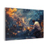Painter Creating Real Worlds with Brush — Canvas Wall Art — Side Profile & Stretched Corner Detail