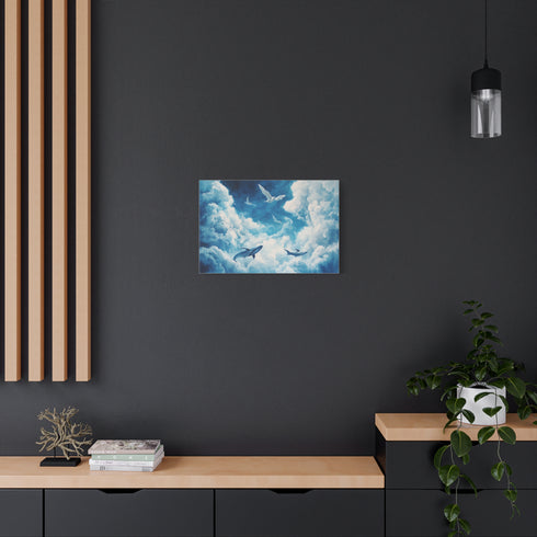 Sky Whales Grazing on Clouds — Canvas Wall Art — Product Detail View 5