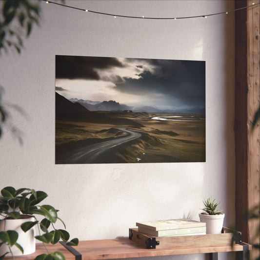 this panoramic print showcases the diverse landscapes