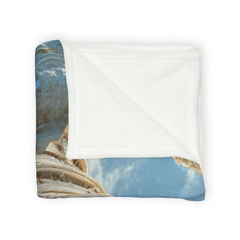 Sky Temple Rotating in Zero Gravity Plush Fleece Throw Blanket