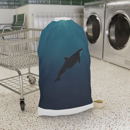 "Whale Ocean Laundry Bag - Stylish and practical minimalist design for elevated laundry routine"