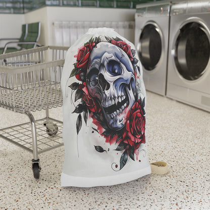 Gothic Skull and Rose Laundry Bag - Edgy and Practical Laundry Essential