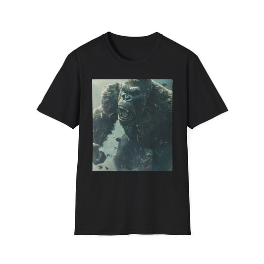 Primal Majesty: The Untamed Spirit of King Kong | T-Shirt | Optimize the meta title and meta description for the product page of a tshirt featuring King Kong. | Prints with Passion