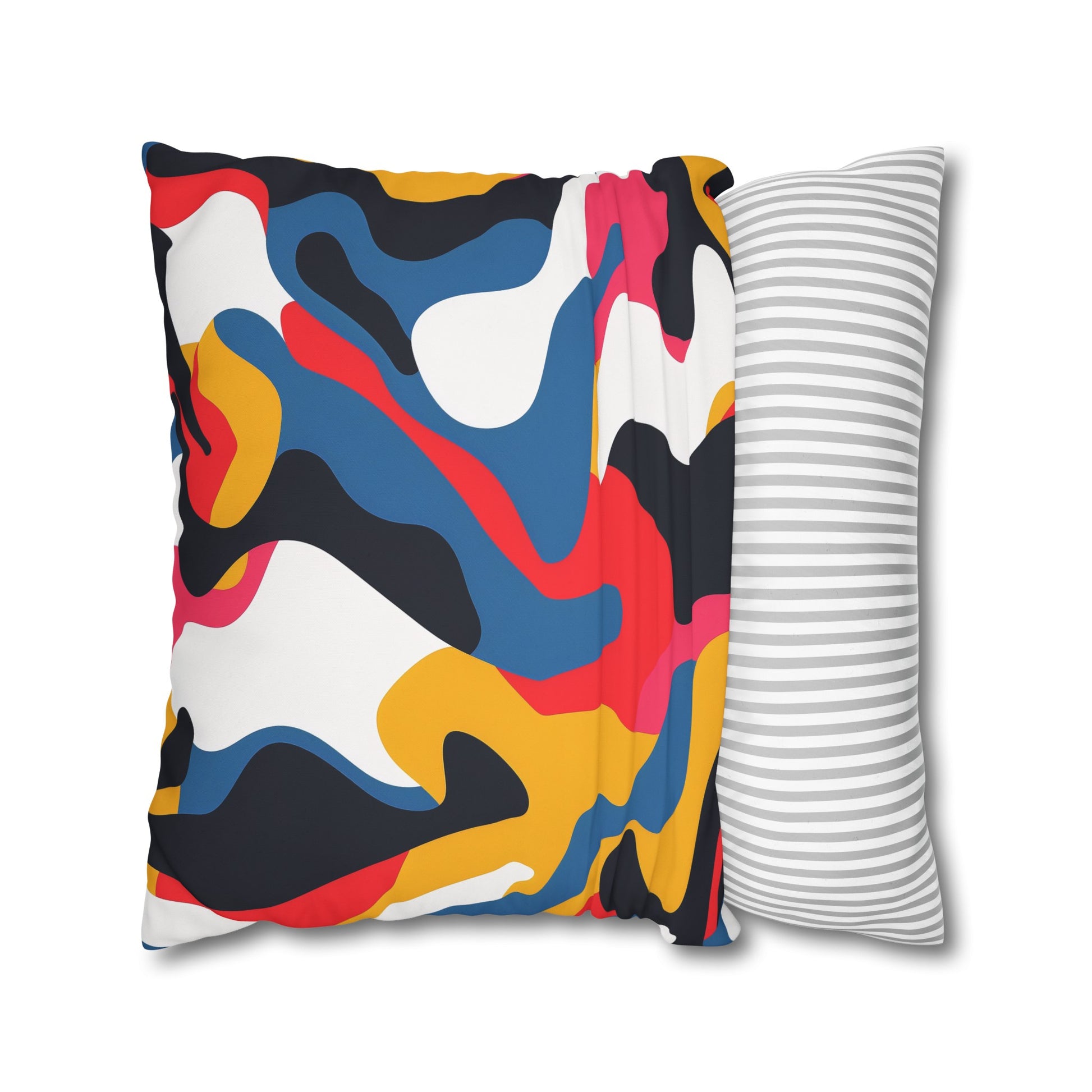 "Abstract Bright Pillow Case - Modern seamless pattern adds pop of color & style to bedroom decor"