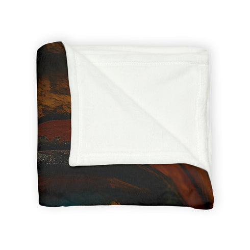 Ancient Mask Radiating Cosmic Energy Plush Fleece Throw Blanket