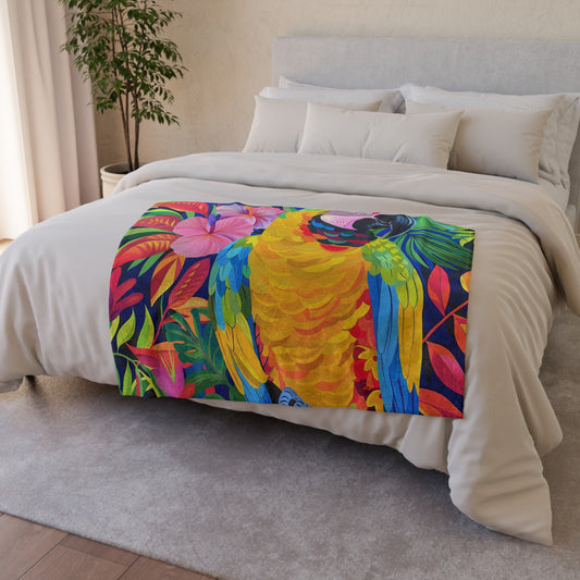 this cozy blanket is perfect for snuggling up on the couch or adding a tropical flair to your bedroom decor. The vibrant colors and intricate details make this blanket a standout piece that will surely impress your guests. Treat yourself to a piece of paradise with our Tropical Paradise Blanket today!