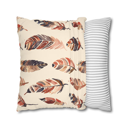 "Boho Feathers Pillowcase Collection - Add a touch of whimsy to your bedroom with our cozy bohemian pillowcase"