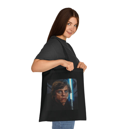 Alt text: "A New Hope Tote Bag featuring Luke Skywalker, high-quality material, comfortable and stylish, perfect for all seasons, makes a great gift. Shop now at BenCPrints!"